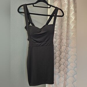 Elegant Black Open Back Dress Size Small
